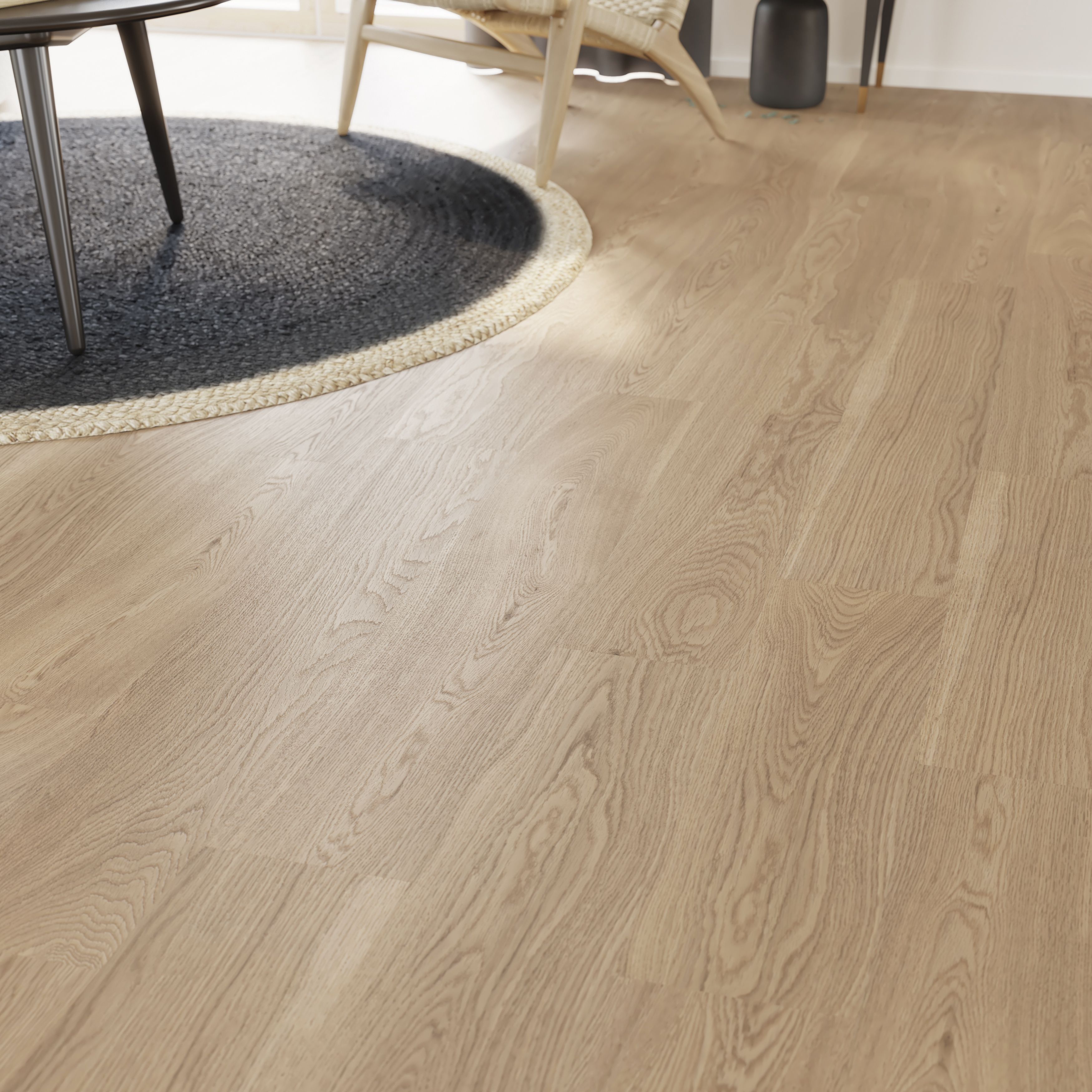 GoodHome Oak Textured Oak Engineered Real wood top layer flooring Sample