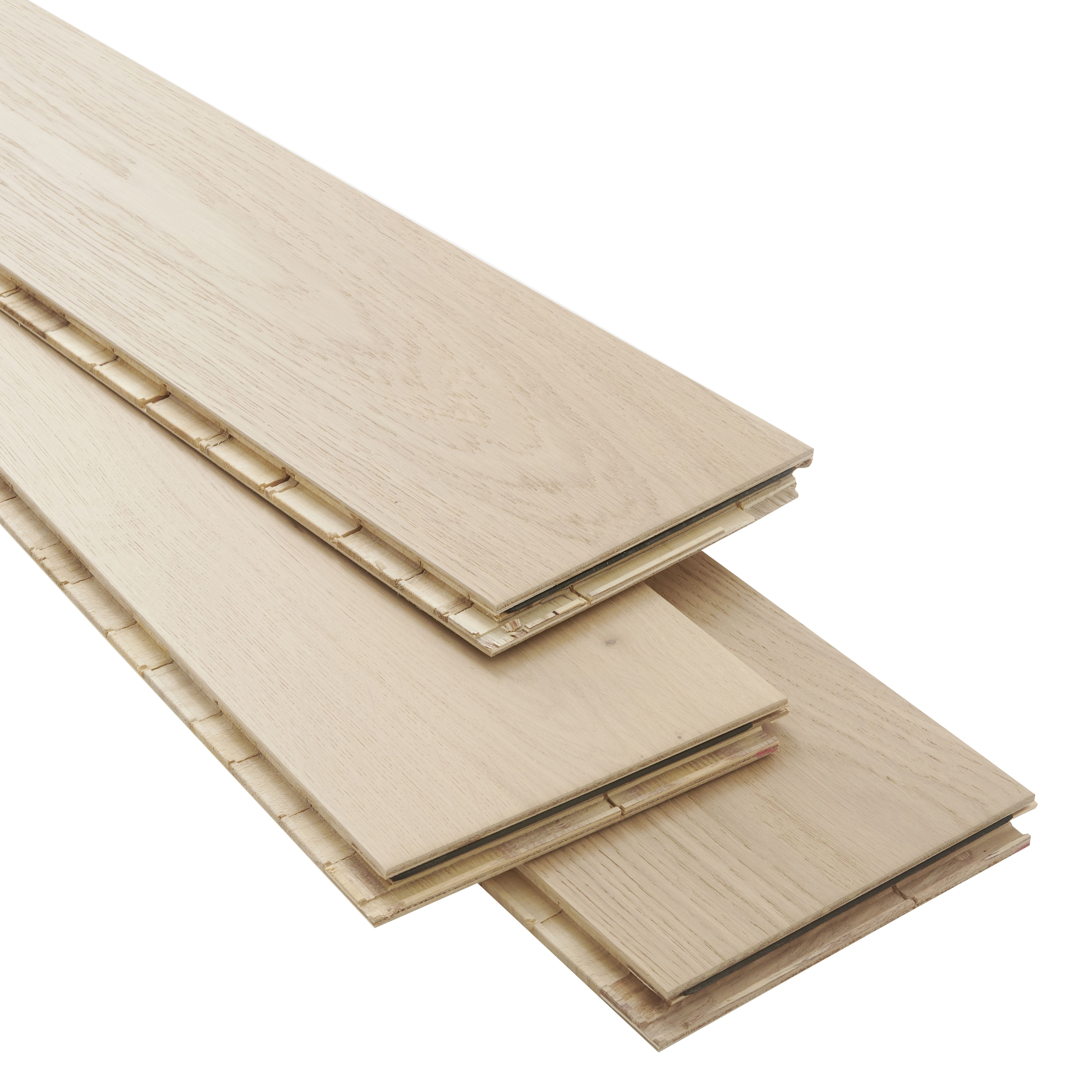 GoodHome Oak Textured Oak Engineered Real wood top layer flooring Sample