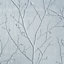 GoodHome Obetia Teal Metallic effect Tree Textured Wallpaper