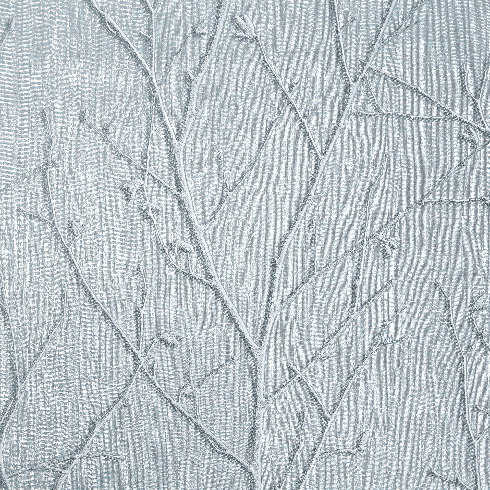 GoodHome Obetia Teal Metallic effect Tree Textured Wallpaper