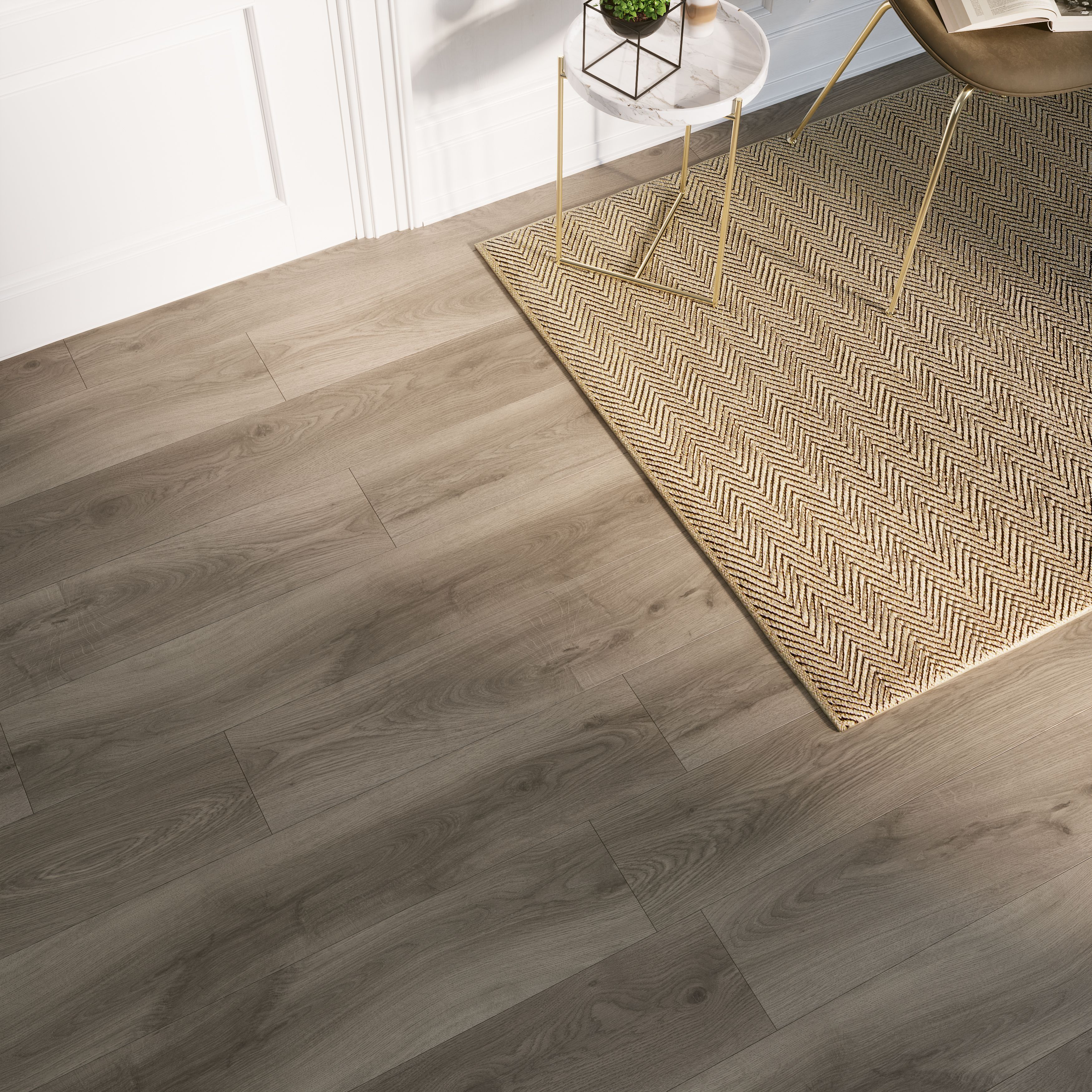 GoodHome Oldbury Grey Wood planks Oak effect Laminate Flooring, 1.73m�²