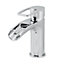GoodHome Olmeto Small Chrome effect Basin Mono mixer Tap with Waterfall spout