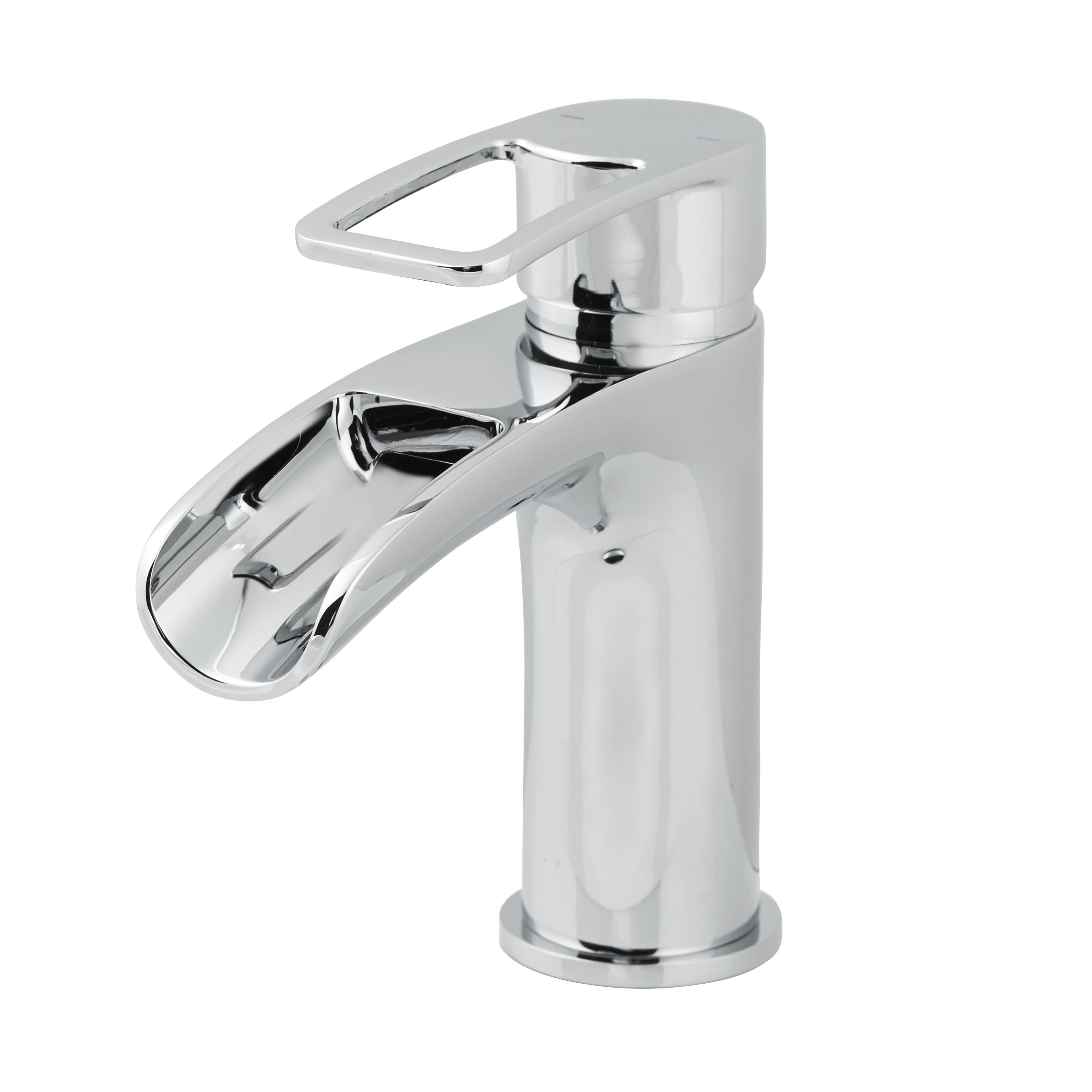 GoodHome Olmeto Small Chrome effect Basin Mono mixer Tap with 