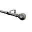 GoodHome Olympe Chrome effect Extendable Ball Curtain pole Set, (L)2000mm-3300mm (Dia)28mm
