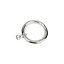 GoodHome Olympe Chrome effect Grey Curtain ring, Pack of 10