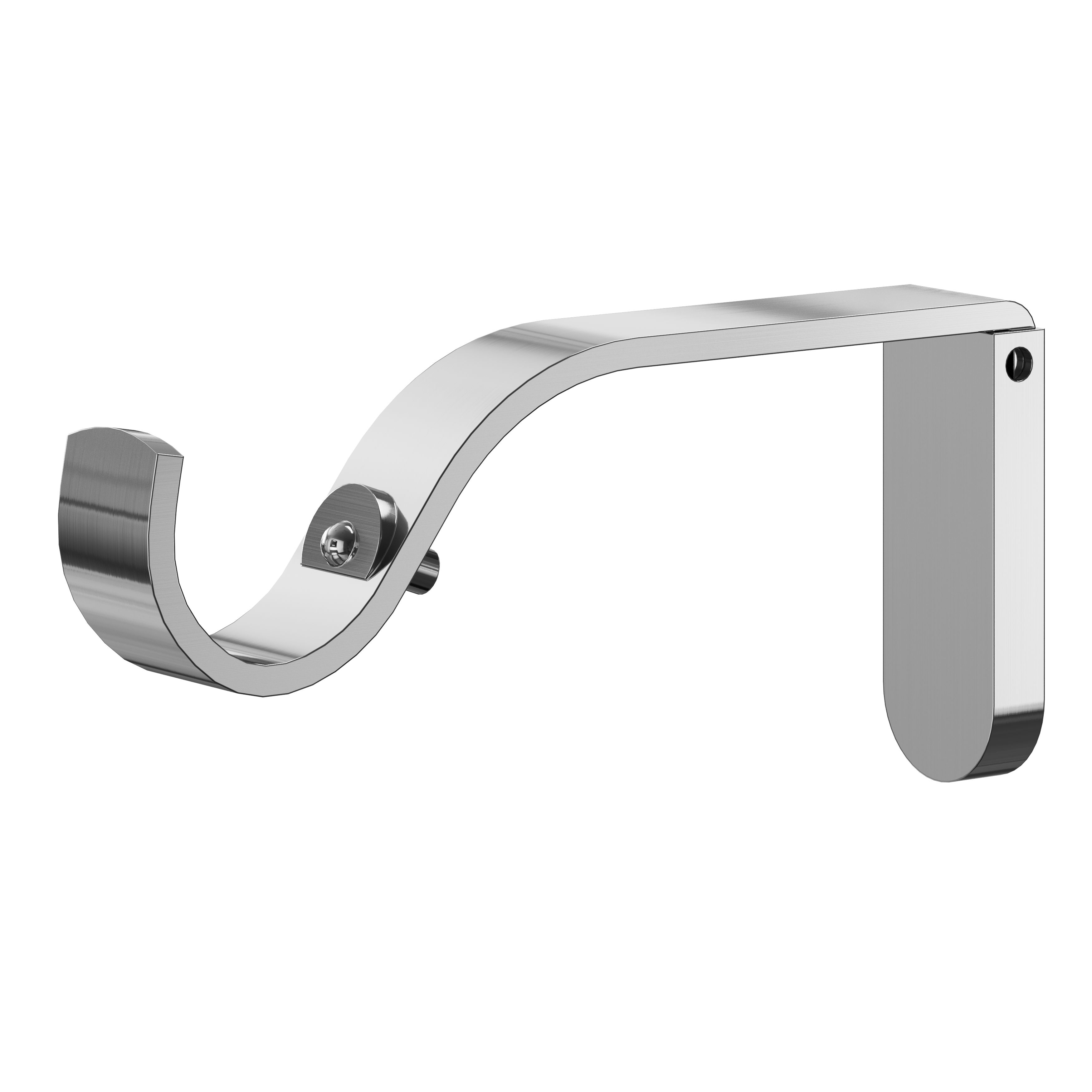 GoodHome Olympe Grey Chrome effect Extendable Cap Single curtain pole set, (L)2000mm-3300mm (Dia)28mm