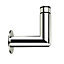 GoodHome Olympe Grey Nickel effect Metal Right Curtain pole angle bracket (Dia)28mm