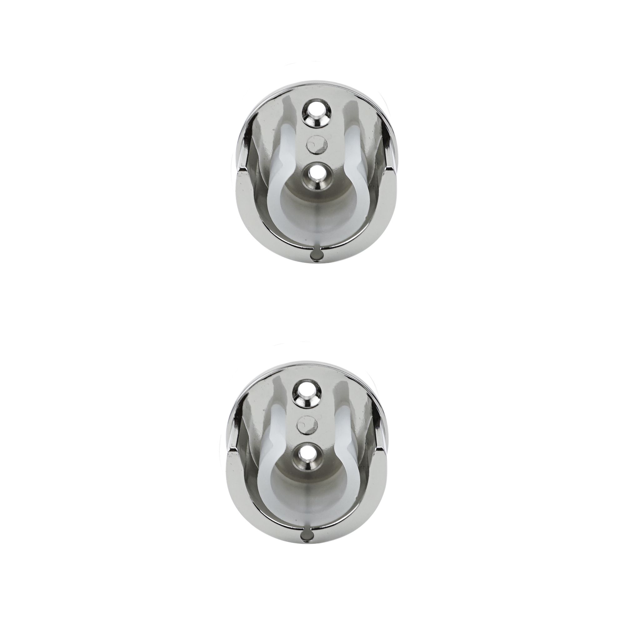 GoodHome Olympe Grey Polished Chrome effect Metal & plastic Recess Curtain pole bracket, Set of 2