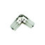 GoodHome Olympe Polished Grey Nickel effect Metal Screw Elbow joiner, (L)63mm (Dia)28mm