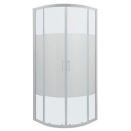 GoodHome Onega Quadrant Frosted effect Shower Enclosure & tray with Corner entry double sliding door (W)900mm (D)900mm