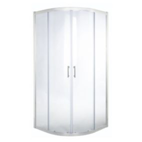 GoodHome Onega Silver effect Quadrant Shower Enclosure & tray - Corner entry double sliding door (H)190cm (W)80cm (D)80cm