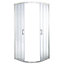 GoodHome Onega Silver effect Quadrant Shower Enclosure & tray - Corner entry double sliding door (H)190cm (W)80cm (D)80cm