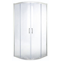 GoodHome Onega Silver effect Quadrant Shower Enclosure & tray - Corner entry double sliding door (H)190cm (W)90cm (D)90cm