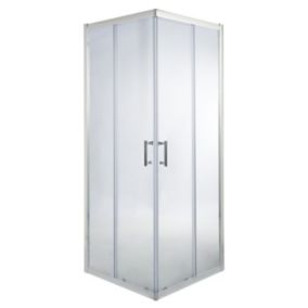 GoodHome Onega Square Shower Enclosure & tray with Corner entry double sliding door (W)760mm (D)760mm