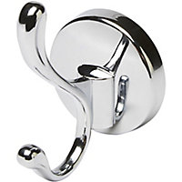 GoodHome Ormara Chrome-plated Metal Double Hook (Holds)4kg