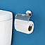 GoodHome Ormara Gloss Silver effect Wall-mounted Toilet roll holder (H)1520mm (W)161mm