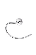 GoodHome Ormara Polished Silver effect Chrome-plated Wall-mounted Towel ring (W)220mm