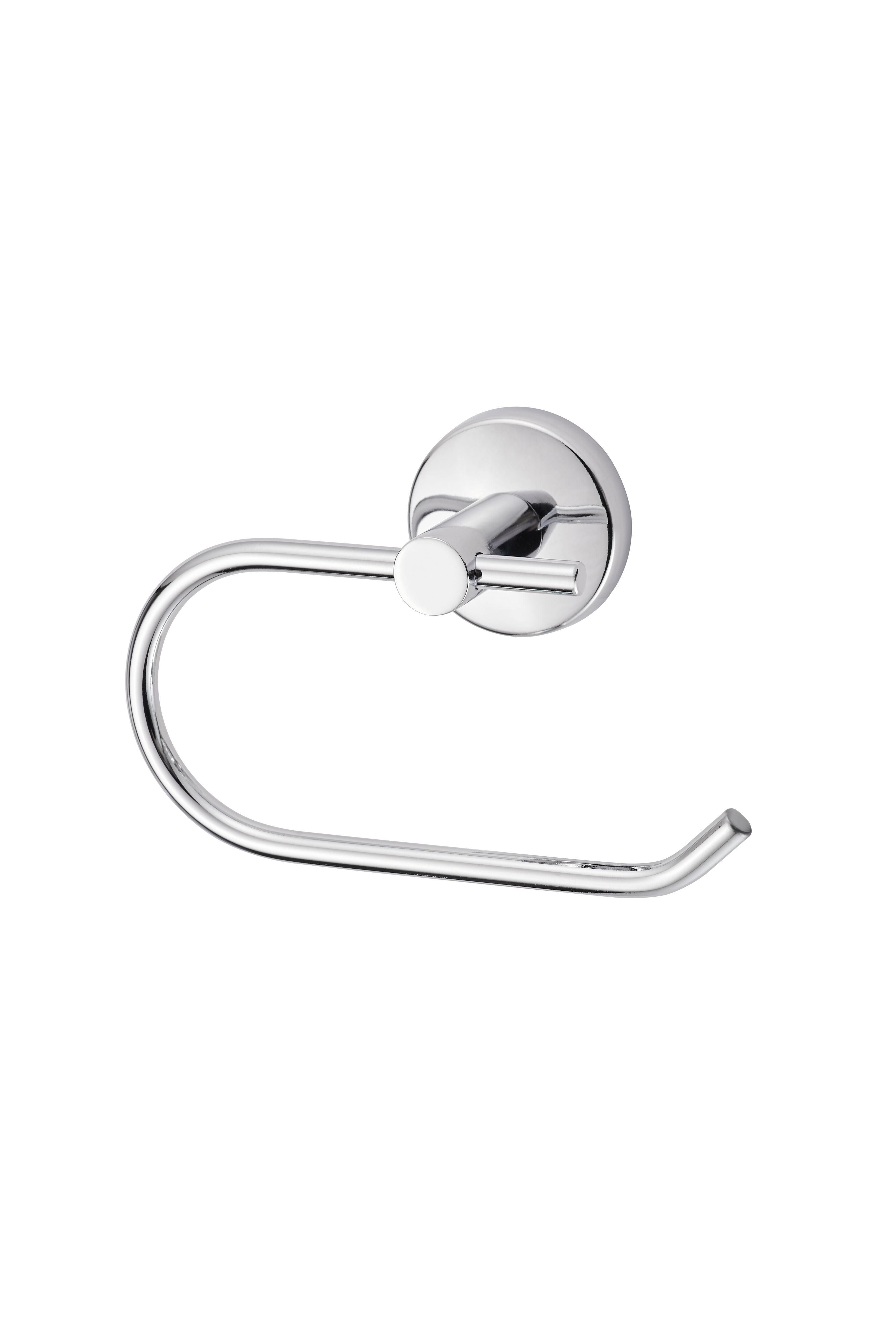 GoodHome Ormara Polished Silver effect Wall-mounted Toilet roll holder (H)104mm (W)162mm