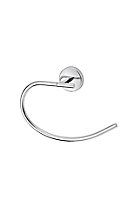 GoodHome Ormara Polished Silver effect Zinc alloy Wall-mounted Towel ring (W)22cm