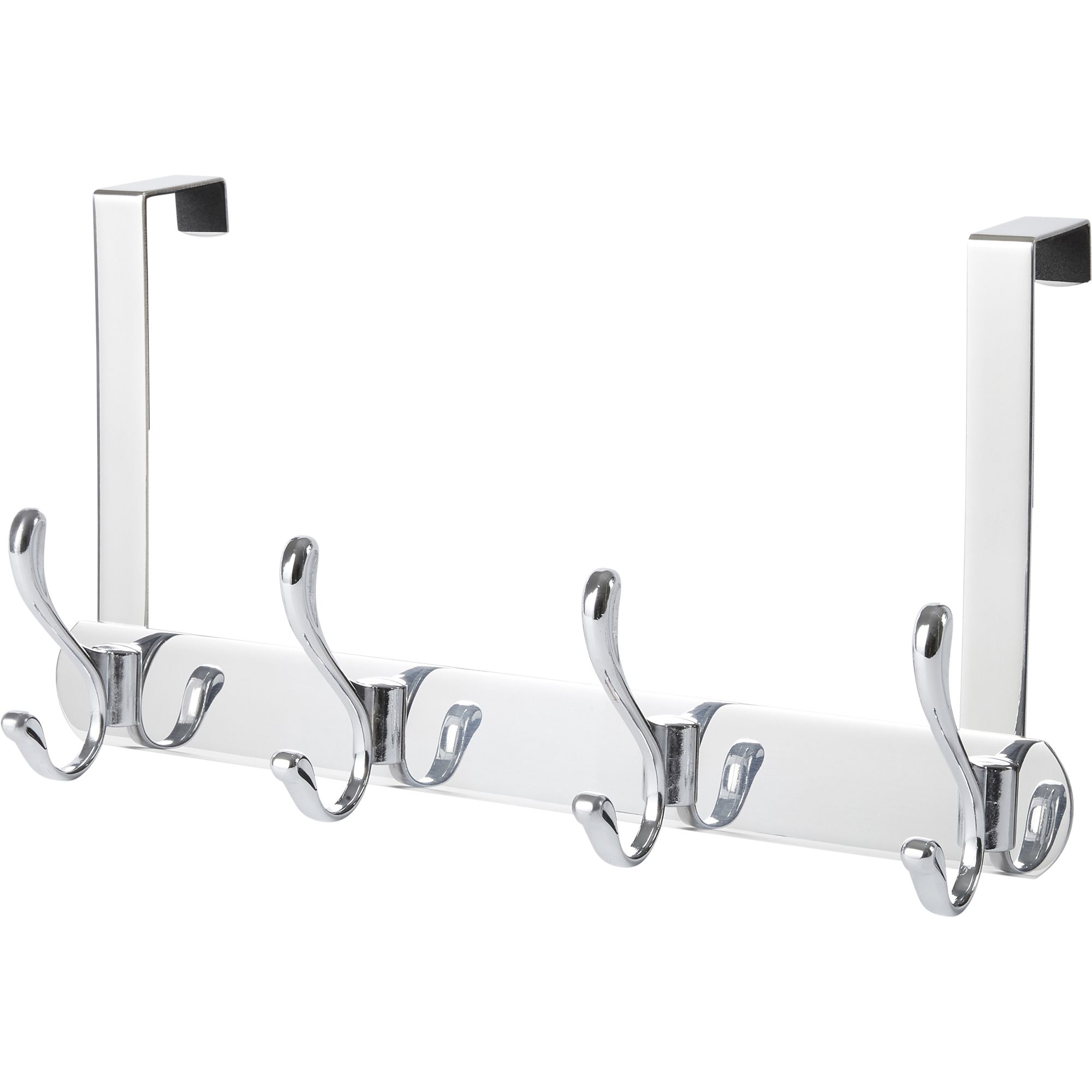 GoodHome Ormara Silver Chrome-plated Metal U-shaped Over door rail (D)55mm