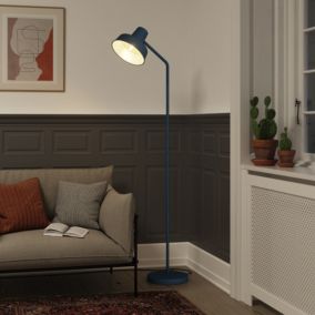 GoodHome Orous Industrial Matt Blue LED Floor lamp