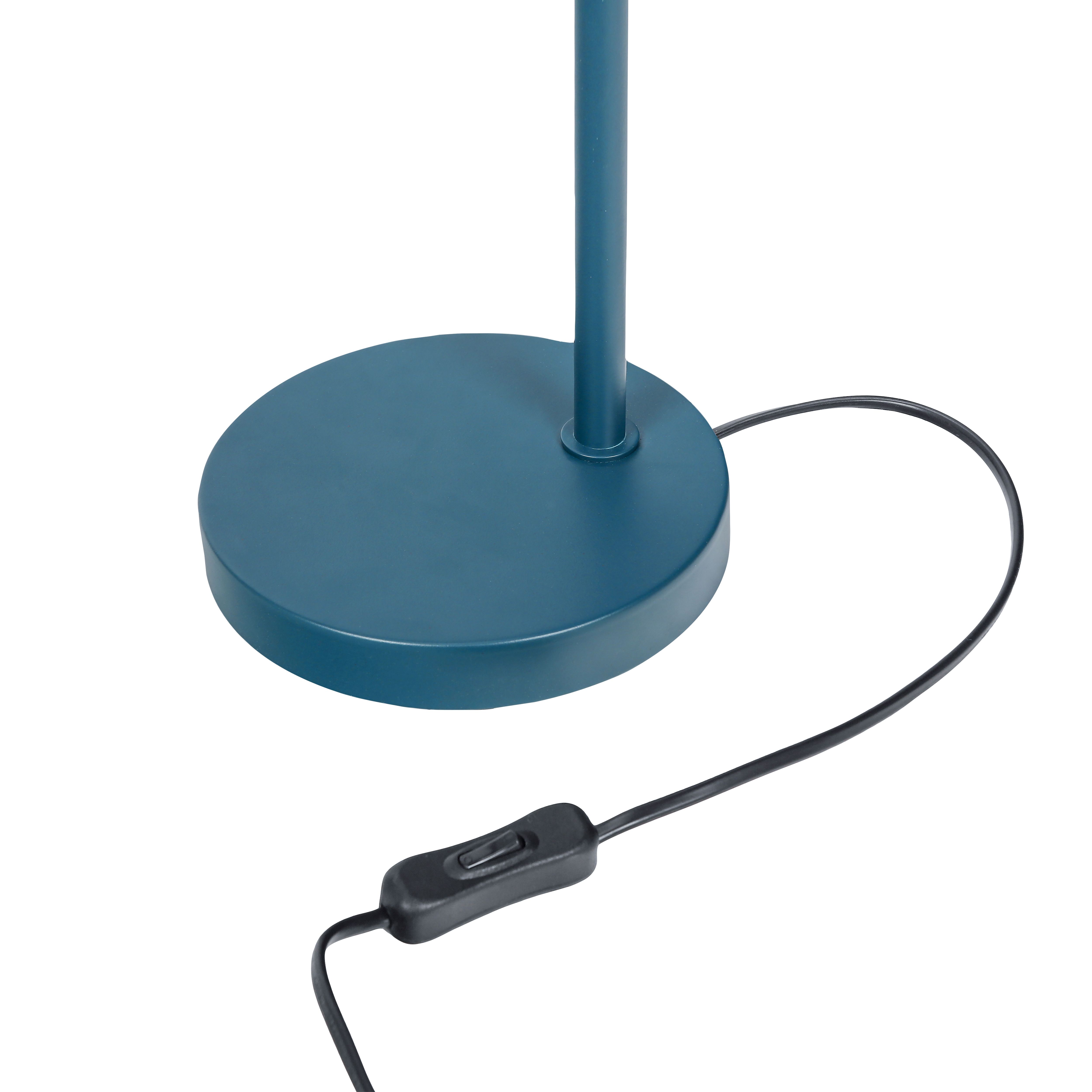 GoodHome Orous Industrial Round Matt Blue Table lamp