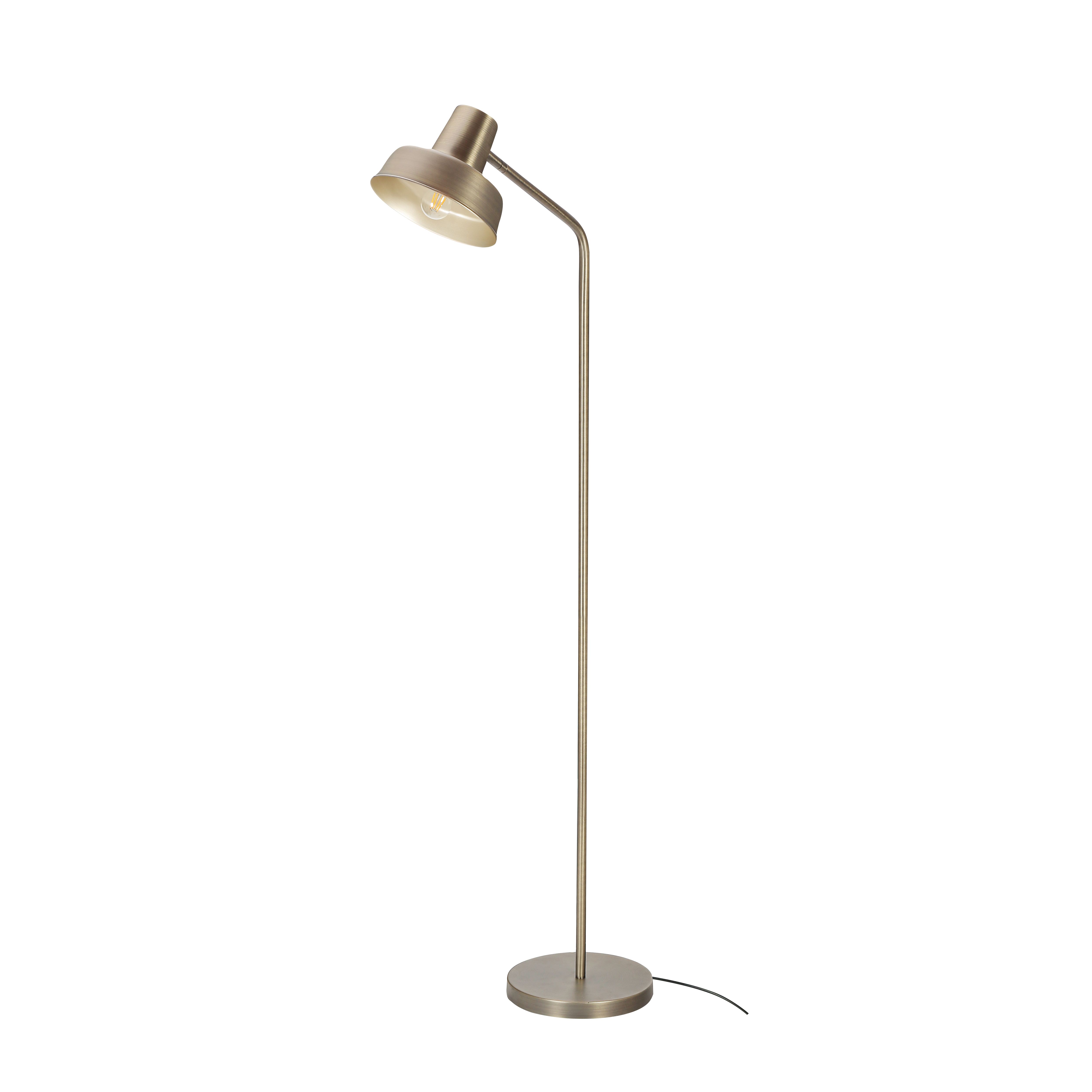GoodHome Orous Industrial Satin Pewter LED Floor lamp