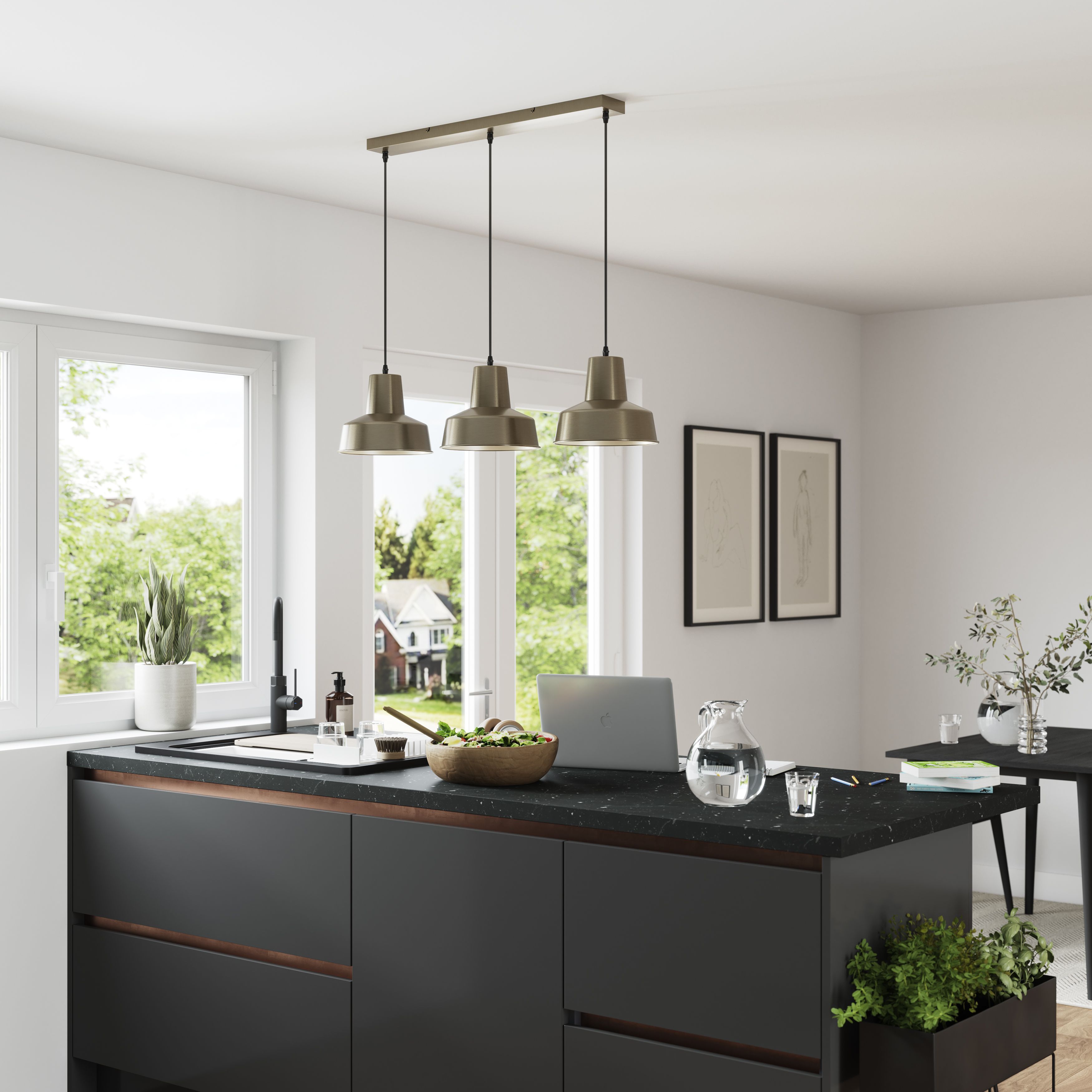 Pewter kitchen store light fixtures