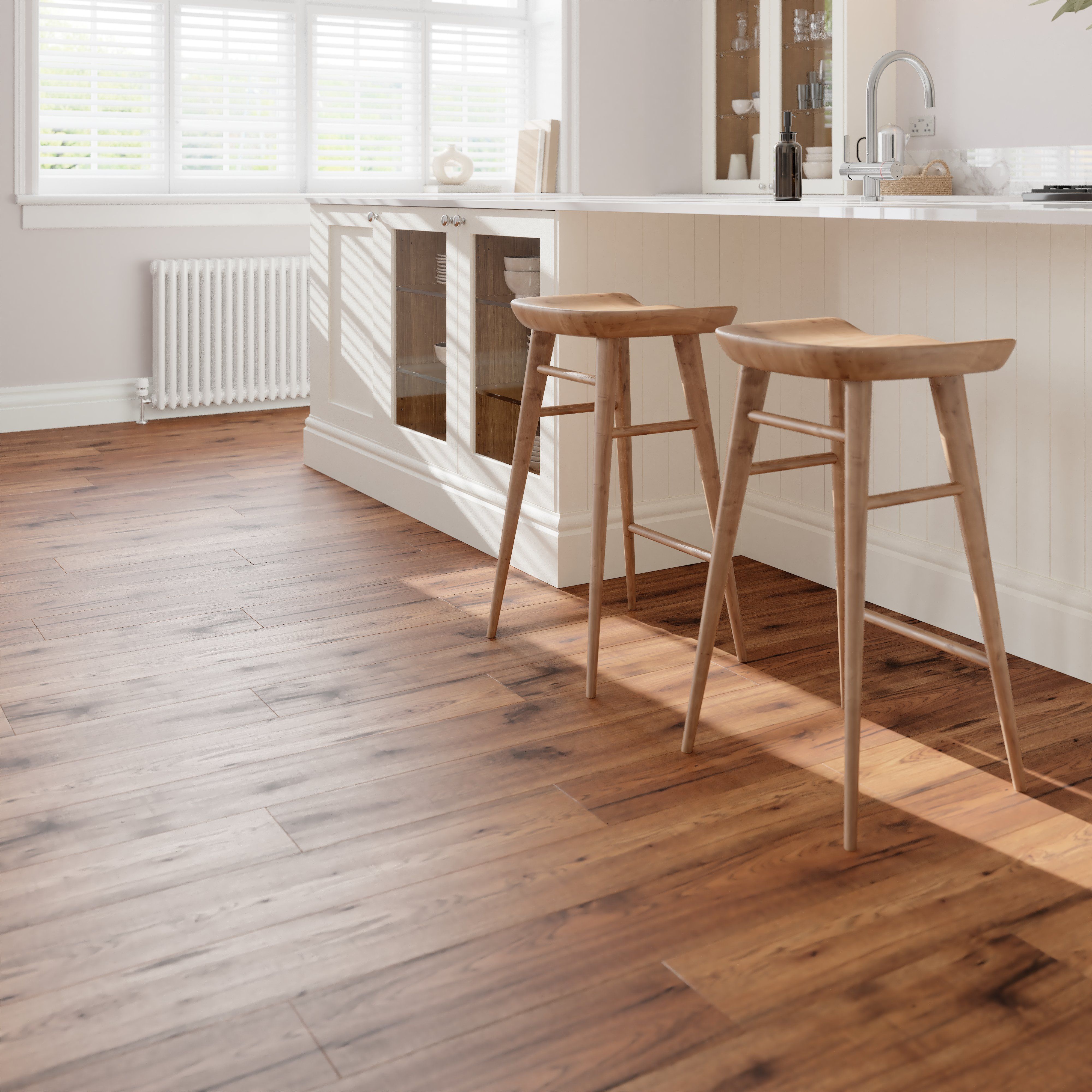 Otley Dark Natural Oak Wood effect Structured Laminate Flooring 1.868m²