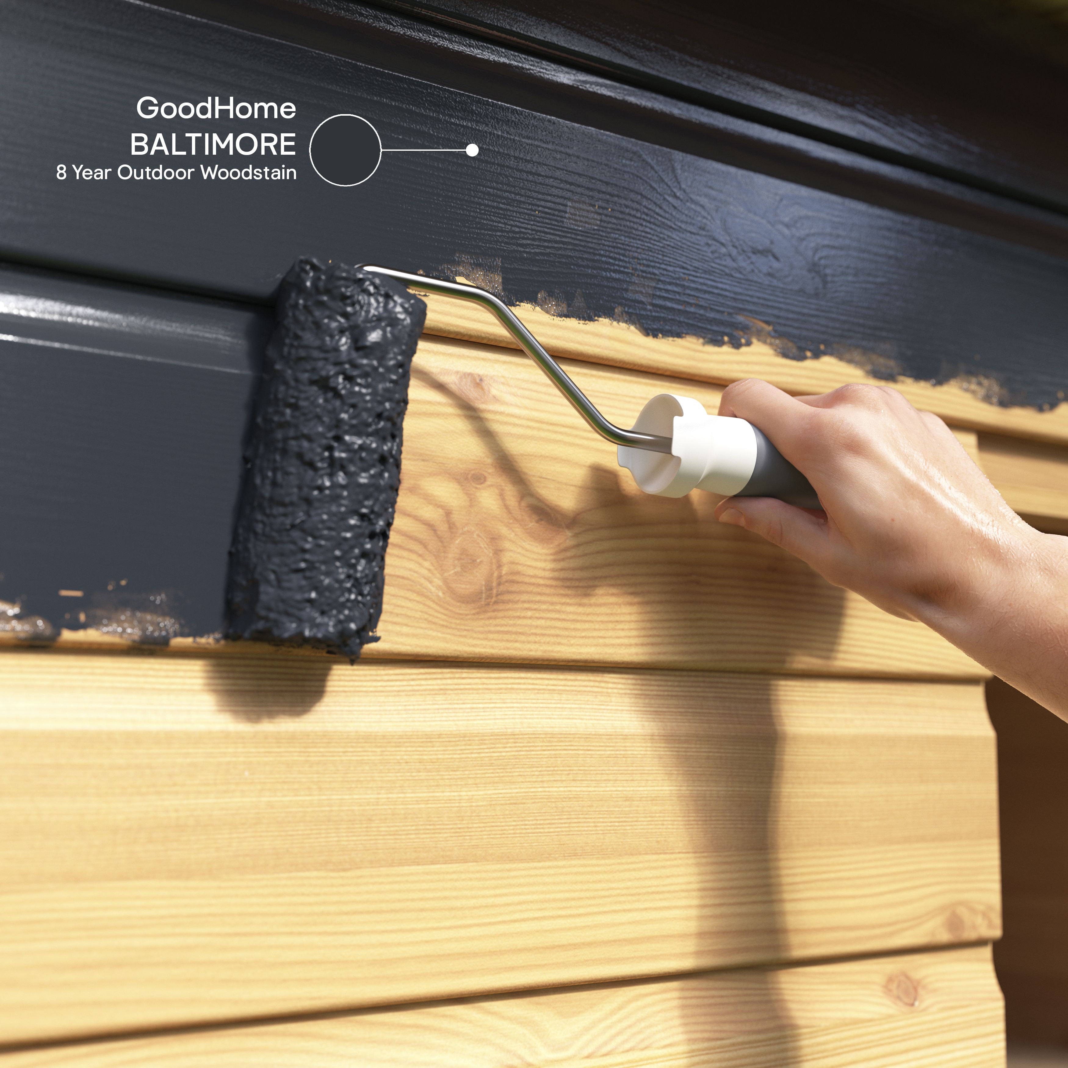GoodHome Outdoor Baltimore Satin Quick dry Wood stain, 750ml