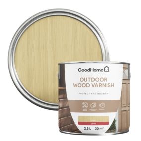 GoodHome Outdoor Clear Gloss Varnish, 2.5L