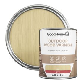 GoodHome Outdoor Clear Gloss Wood Varnish, 250ml