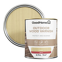 GoodHome Outdoor Clear Gloss Wood Varnish, 750ml