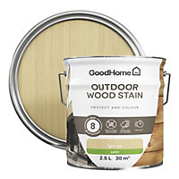 GoodHome Outdoor Clear Satin Quick dry Wood stain, 2.5L