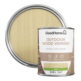 GoodHome Outdoor Clear Satin Varnish, 250ml