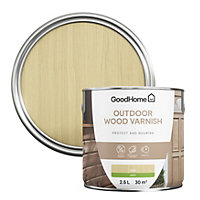 GoodHome Outdoor Clear Satin Wood Varnish, 2.5L