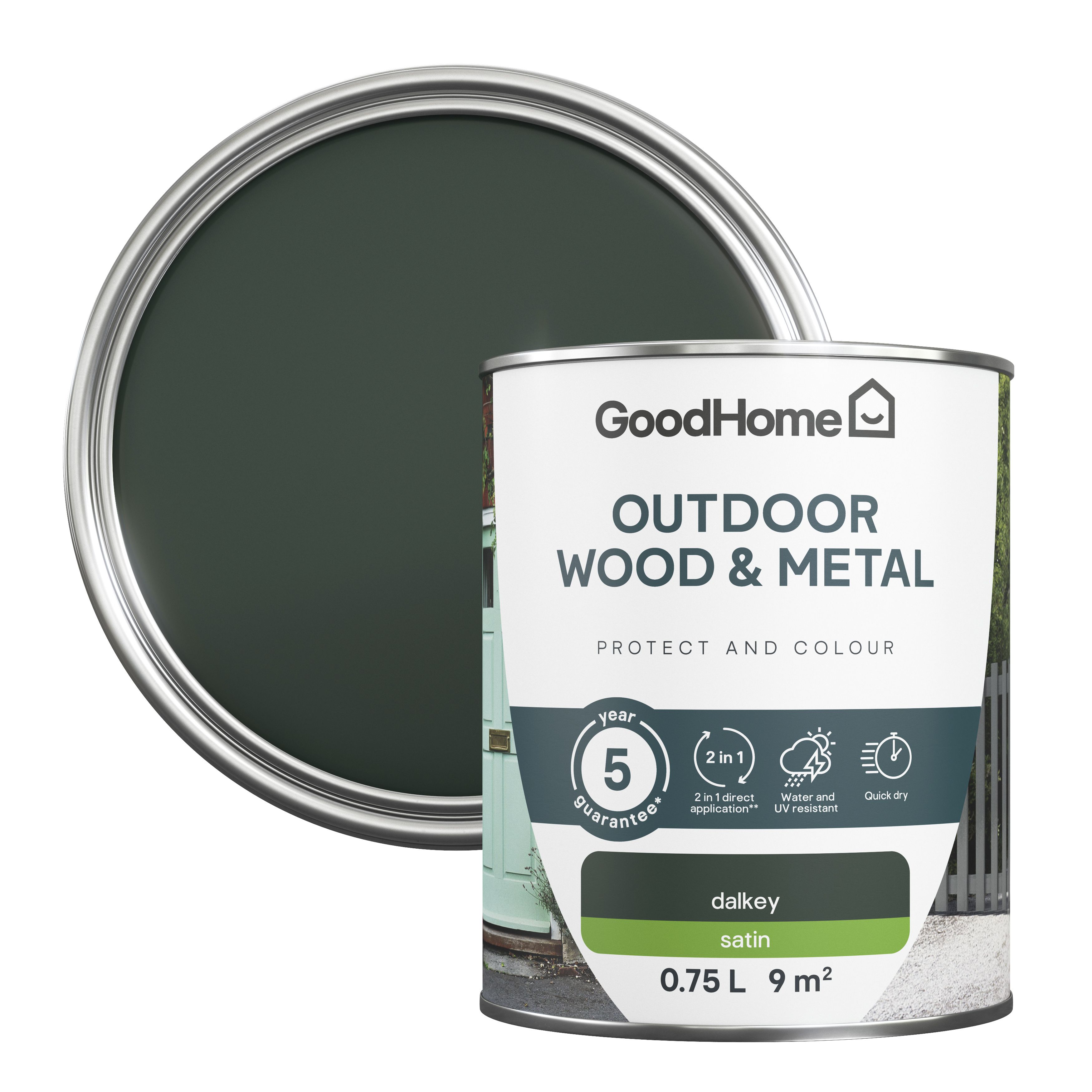 GoodHome Outdoor Dalkey Satinwood Multisurface paint, 750ml DIY at B&Q
