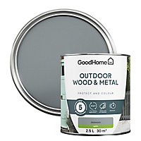 GoodHome Outdoor Delaware Satinwood Multi-surface paint, 2.5L