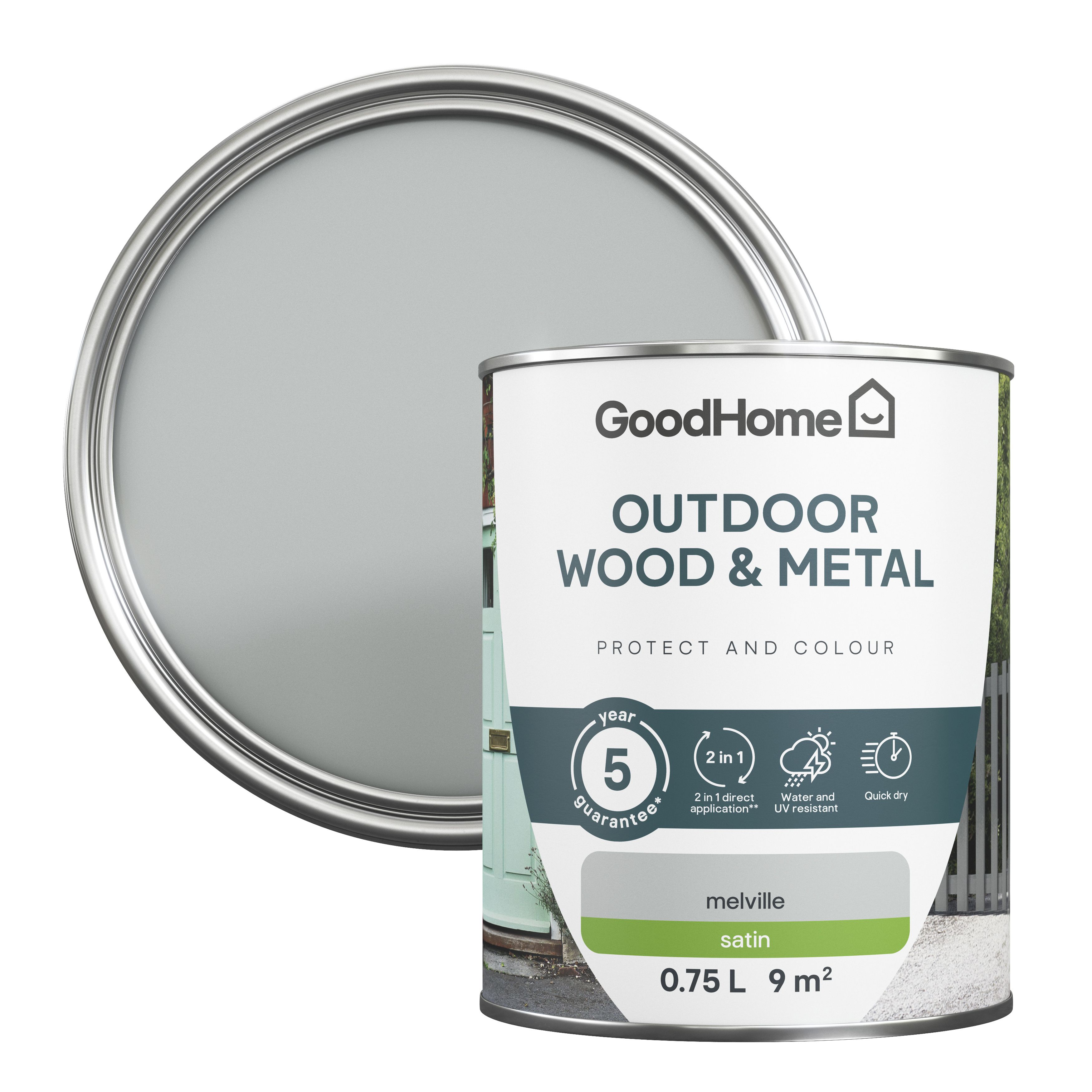 GoodHome Outdoor Melville Satinwood Multisurface paint, 750ml DIY at B&Q