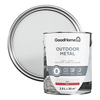 GoodHome Outdoor White Gloss Exterior Metal paint, 2.5L Tin