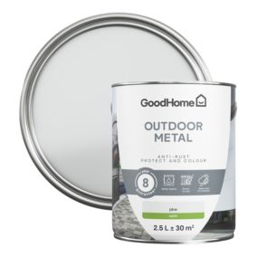GoodHome Outdoor White Satinwood Exterior Metal paint, 2.5L Tin