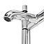 GoodHome Owens Gloss Chrome effect Deck-mounted Double Bath shower mixer tap with shower kit