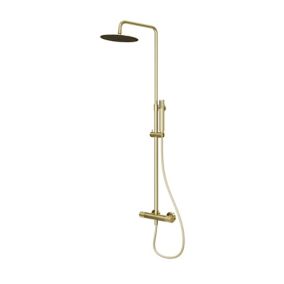 GoodHome Owens Gold effect Wall-mounted Thermostatic Multi head shower