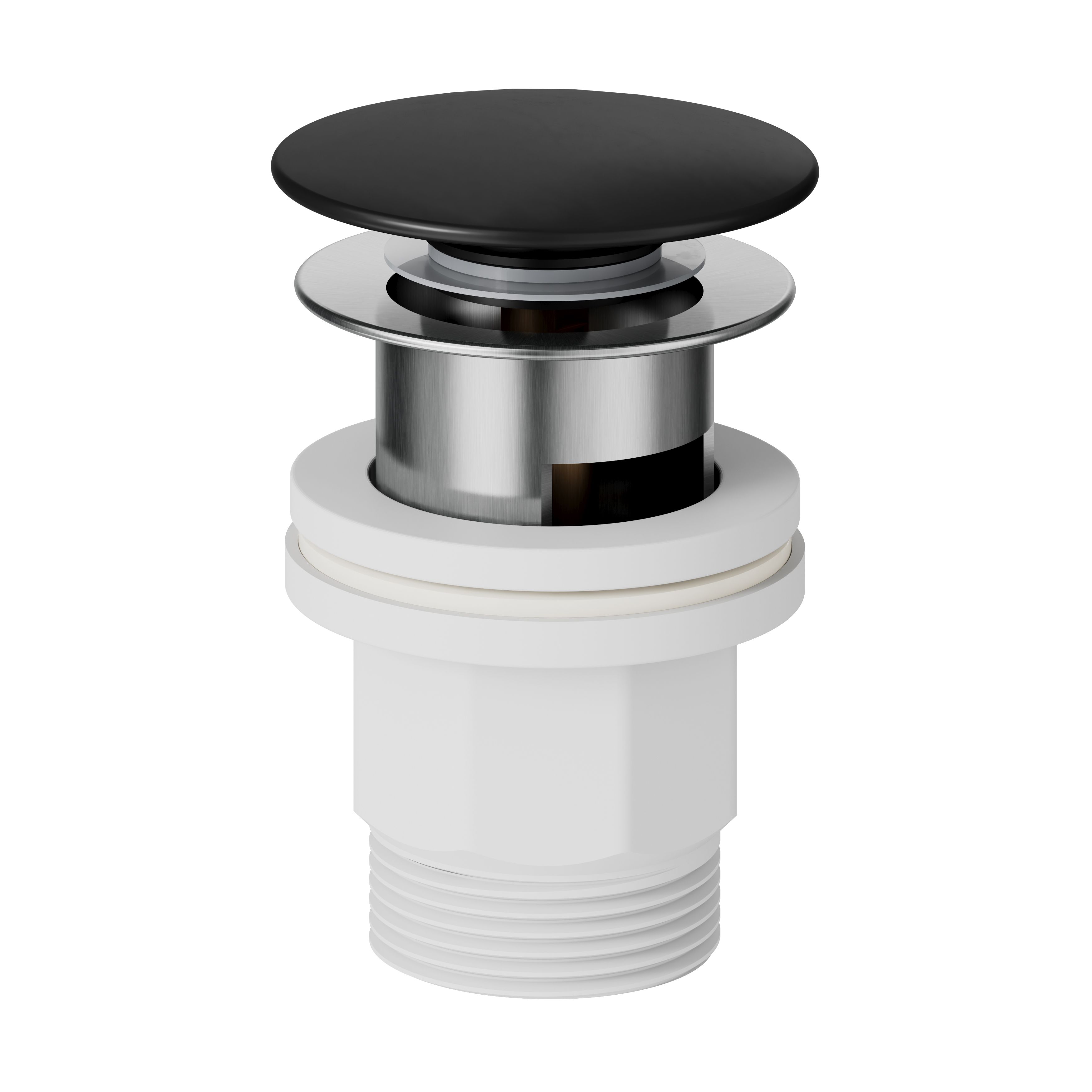 GoodHome Owens Medium Matt Black Round Deck-mounted Manual Basin 