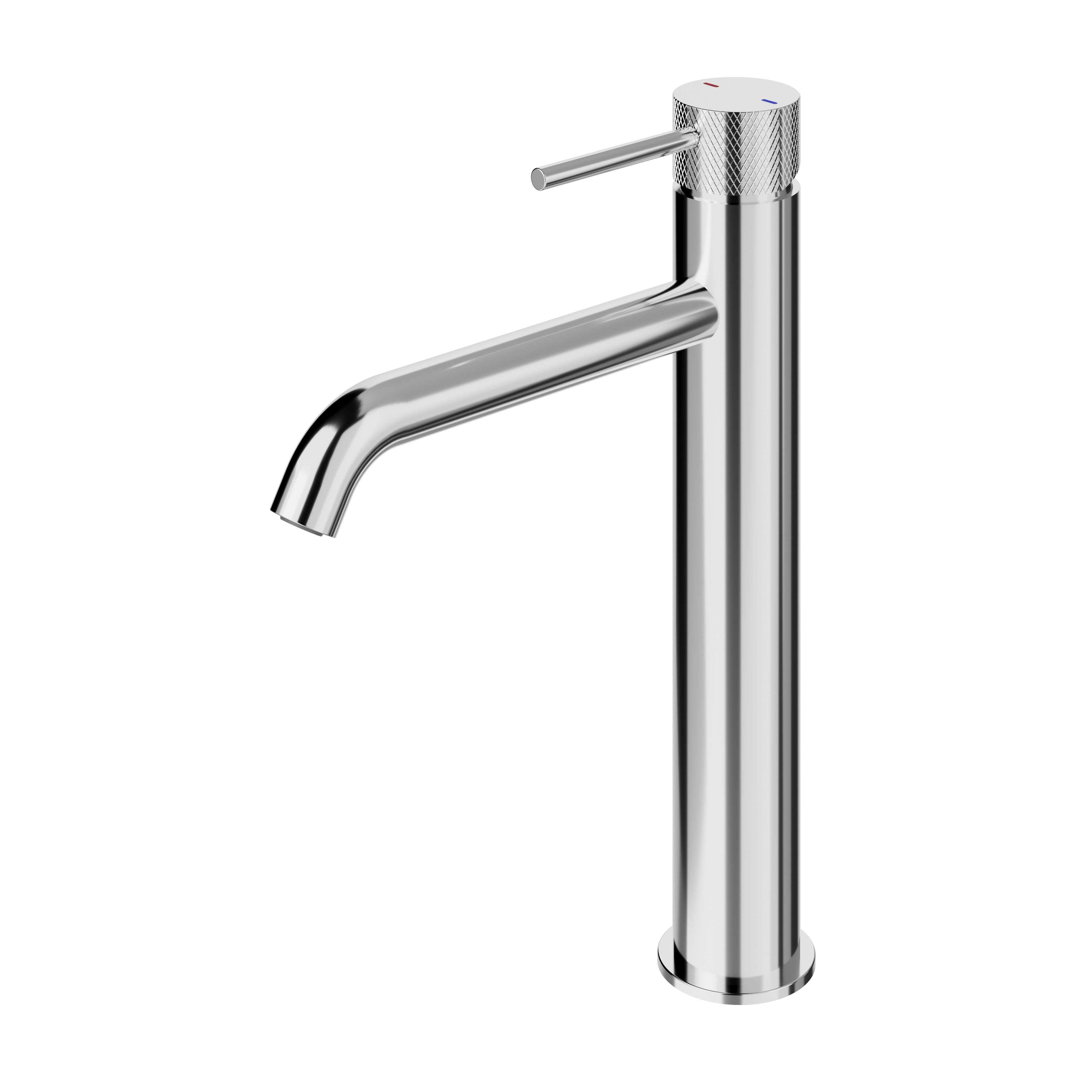 GoodHome Owens XL Gloss Chrome effect Round Deck-mounted Manual Basin Mono mixer Tap