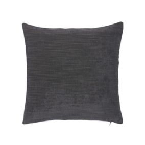 GoodHome Pahea Chenille Dark grey Cushion (L)45cm x (W)45cm