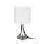 GoodHome Painswick Satin White Nickel effect Cylinder Table lamp