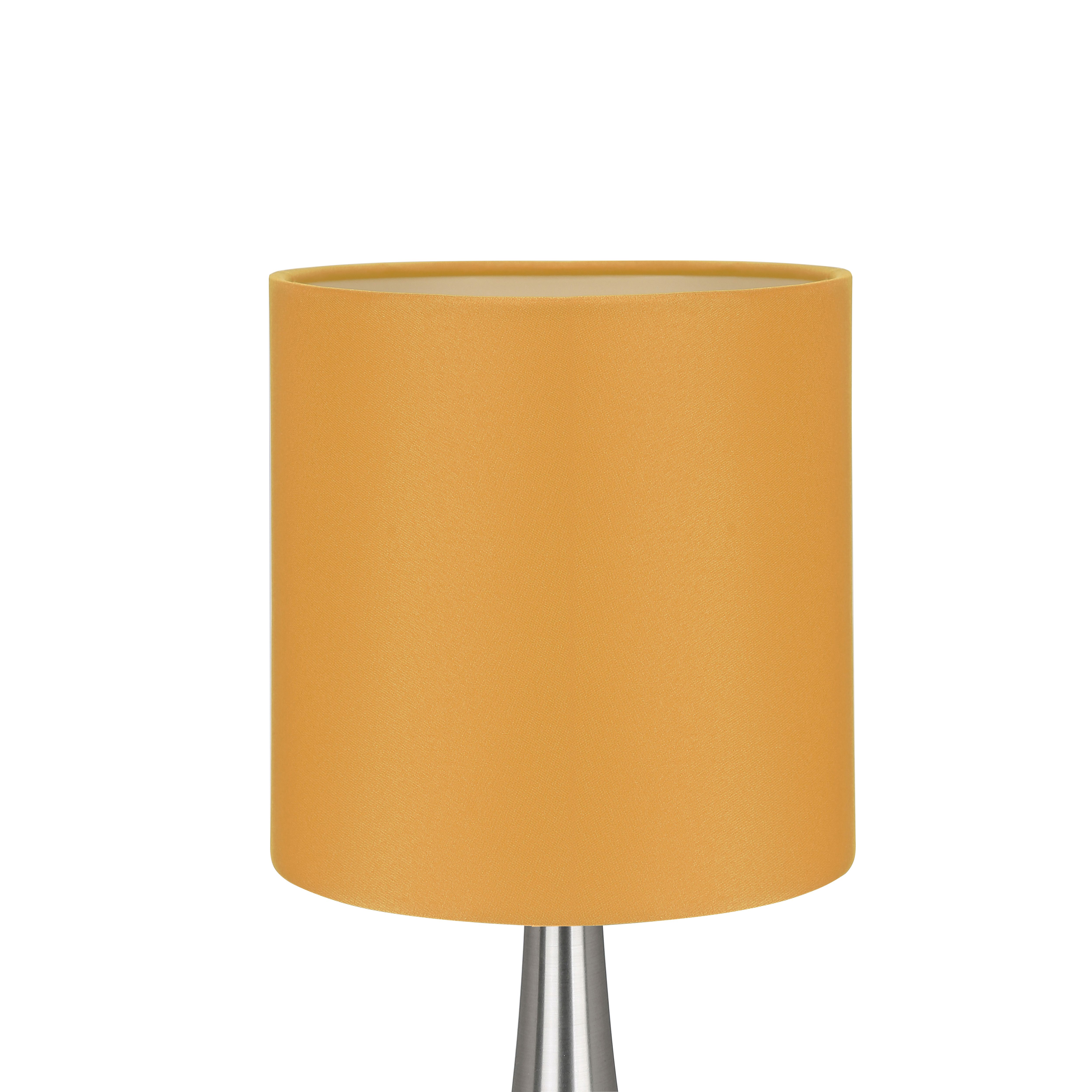 GoodHome Painswick Satin Yellow Nickel effect Cylinder Table lamp