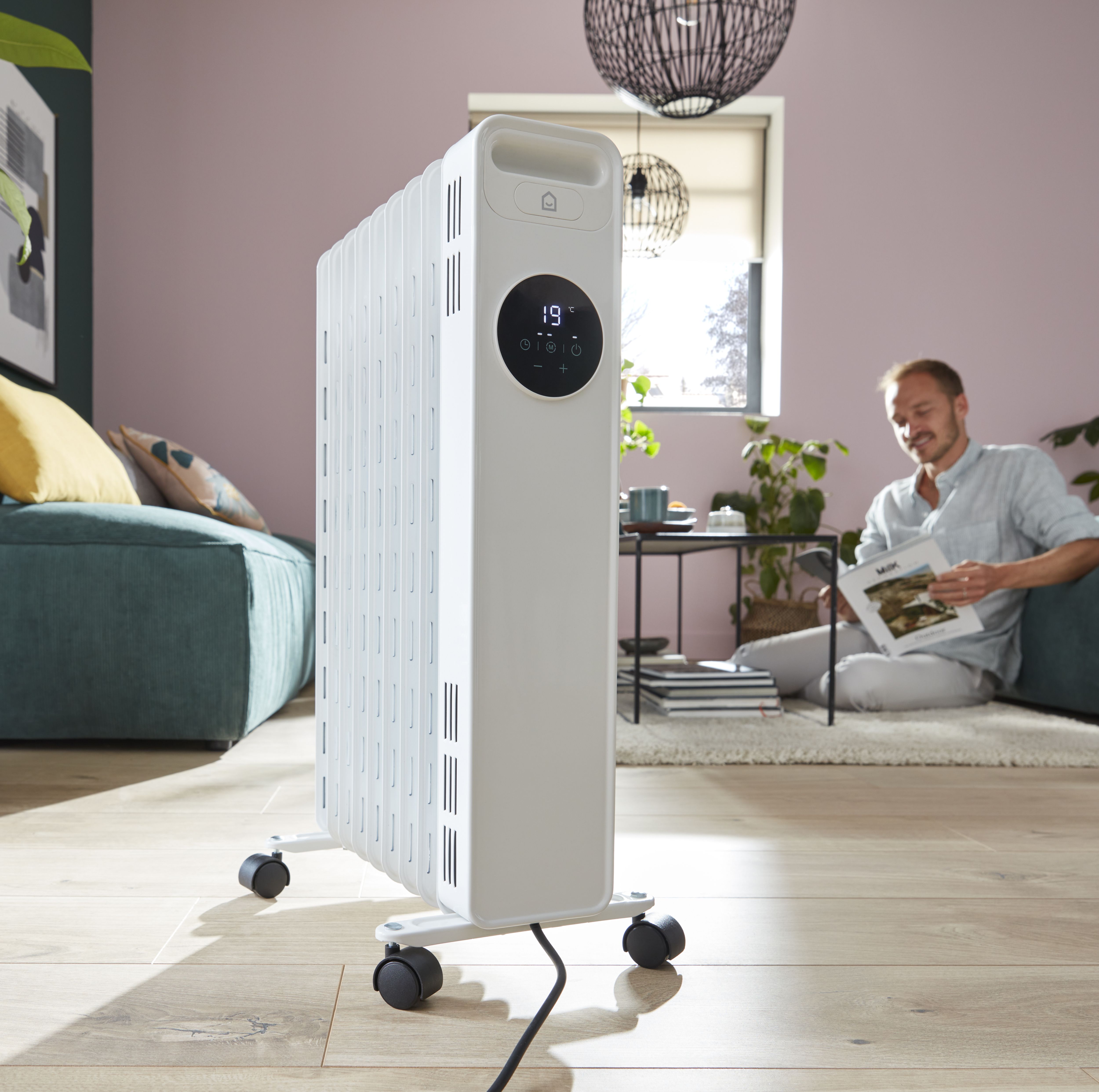 GoodHome Palermo 2000W White Oil-filled radiator