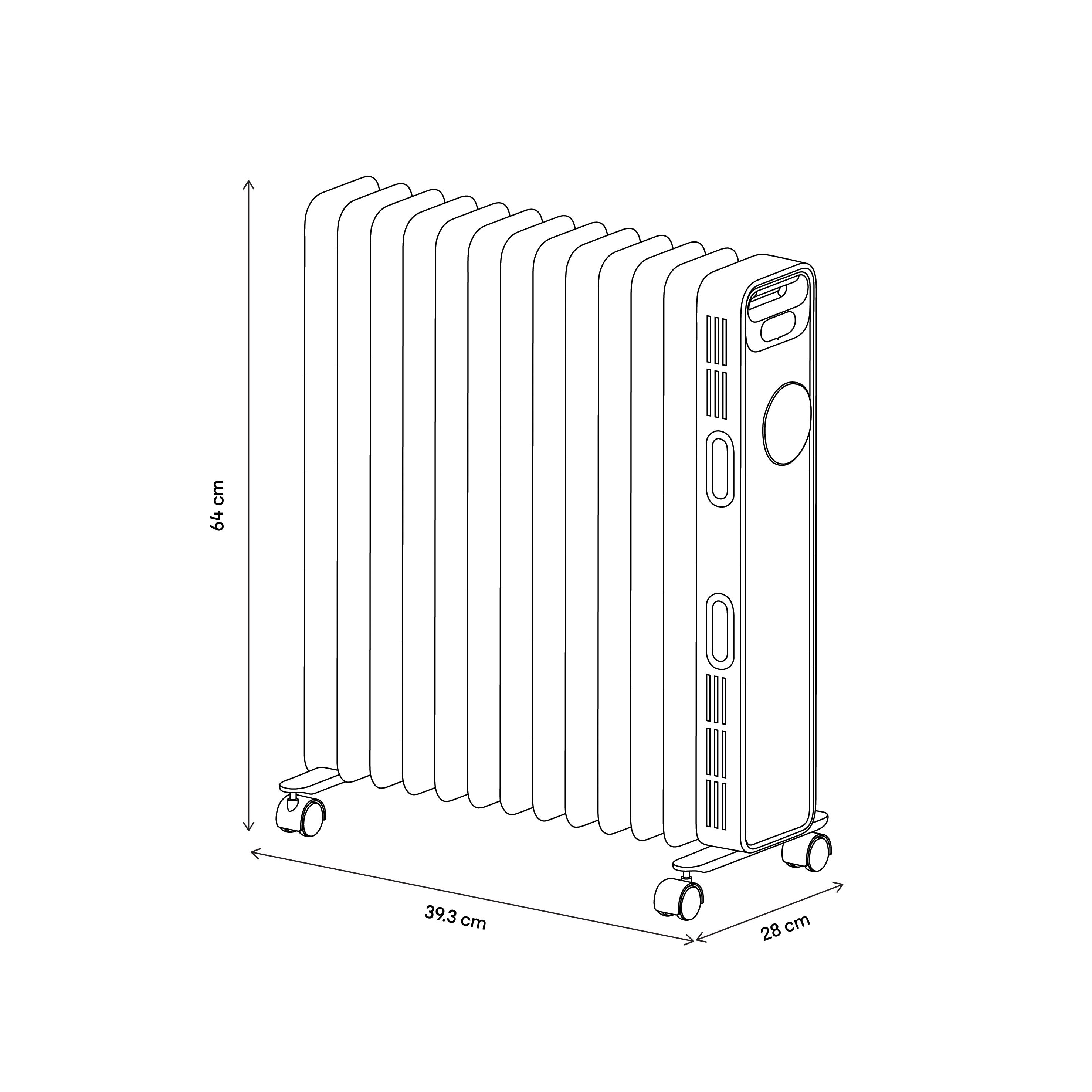 GoodHome Palermo 2000W White Oil-filled radiator